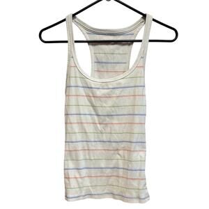 Aerie Striped Tank Top Racerback Colorful Soft Ribbed Knit Layer Beach Summer M